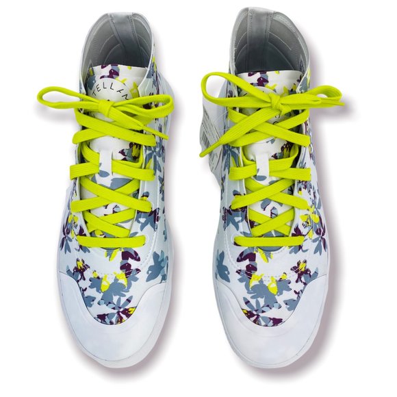 Adidas Stella McCartney Treino Floral Hightop Sneakers Yellowfy1180 Size 6 NWT - Picture 6 of 14